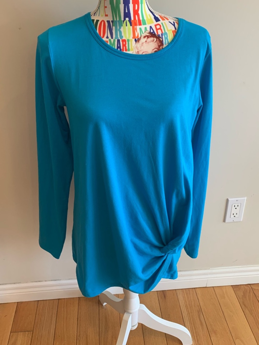 Lilly Pulitzer Turquoise Long Sleeve Knot Front Top